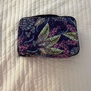 vera bradley large blush and brush cosmetic case batik leaves